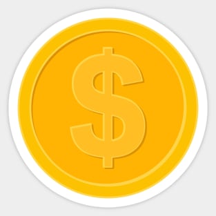 Dollar Coin Icon Sticker